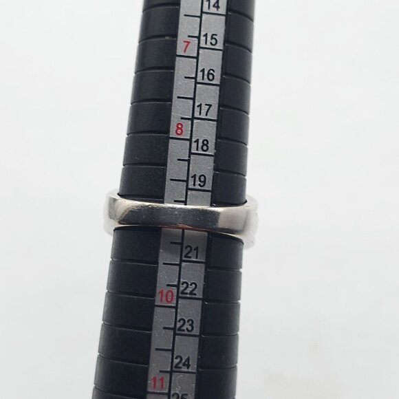 Sterling Silver Ring With Round Amethyst Gemstone Textured Size 9 Vintage - Picture 7 of 8